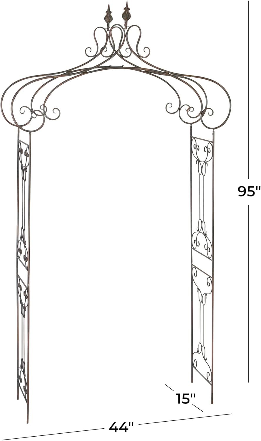 Deco 79 68701 Metal Garden Arch, 44 by 95-Inch, Black