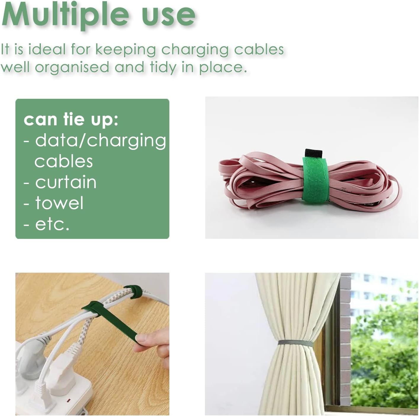 Garden Tie Green Strap Plant Supports Gentle on Plants Pre-Cut Design Tearable Reusable Sturdy Multi-Purpose for Home Garden Balcony Office (32.8ft × 0.6 inch, Green, 3 Packs)