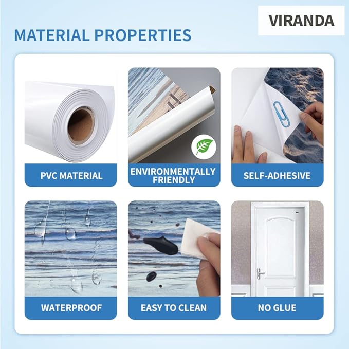 3D Door Stickers Murals - Stairs - Peel and Stick - Waterproof & Washable - Matt Finish - Modern Style - White - 31.5" x 78.7" (2 PARTS)
