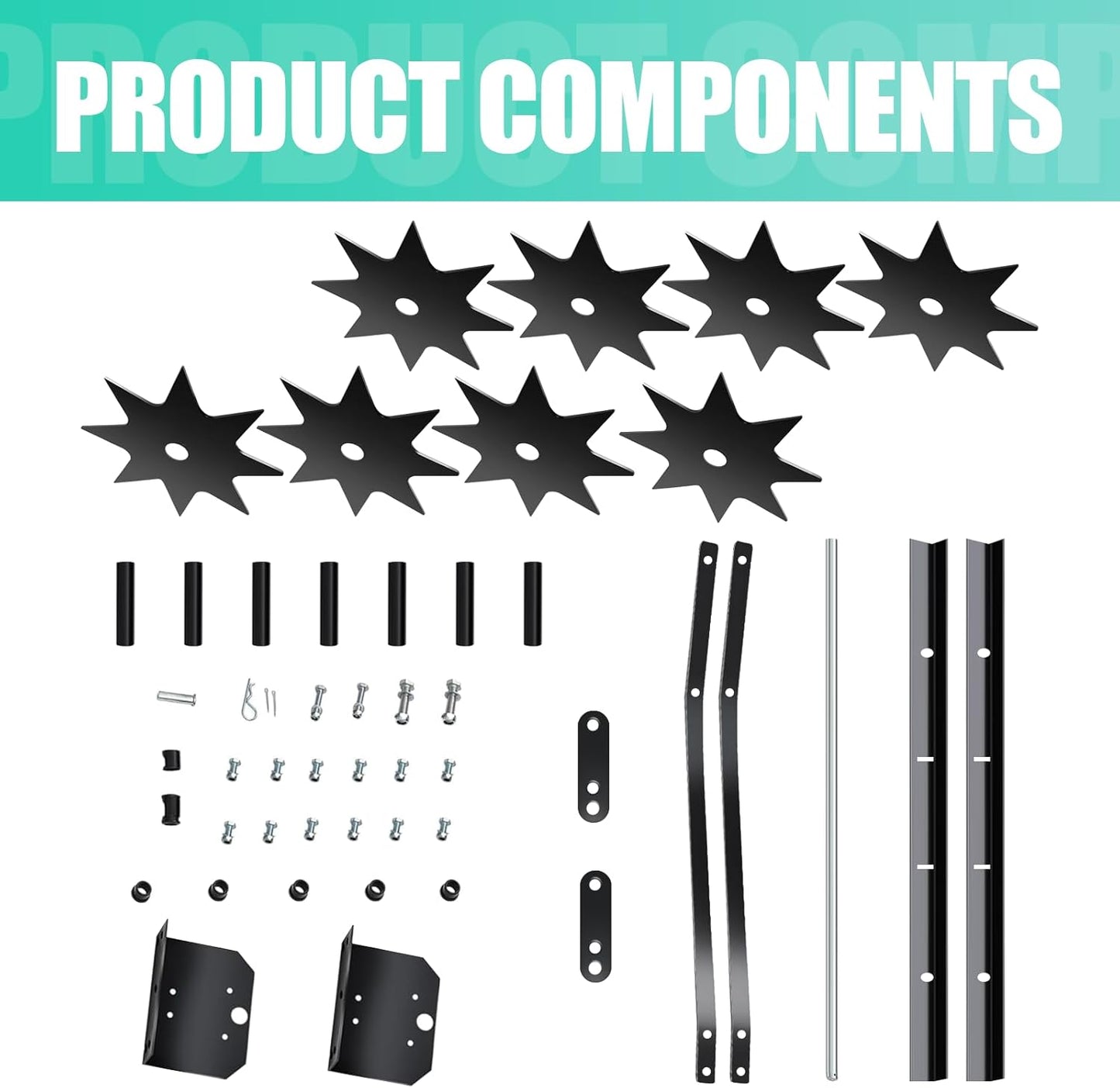 35 Inch Tow Behind Plug Aerator, Pull Behind Lawn Aerator Tool with Star Shaped Brass Nails, Spike Aerator for Lawn Soil Dredging, Yard, Garden Can Be Applied