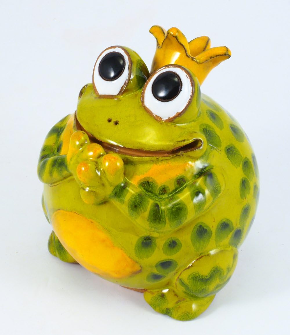 Ceramic Garden Decor - Frog Lawn Stake - Outdoor Statue - Perfect, Unique Gifts for Gardeners Woman, Men, Yard Gifts - Handmade, Frostproof