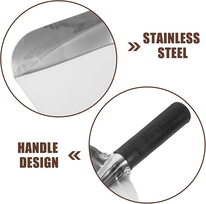 Kisangel Stainless Steel Square Shovel Small Gardening Hand Shovel Garden Hand Trowel Gardening Hand Tools Gardening Shovel Gardening Digging Shovel Rural Small Shovel 201 Stainless Steel