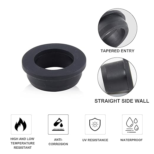 5/8 Inch Drill Hole, 1/4 Inch ID Silicone Rubber Grommets for Wiring, Automotive, Firewall Hole Plug, Small Top Hat Grommets for Vinyl Tubing in Hydroponic and Irrigation Systems, 15 Pack