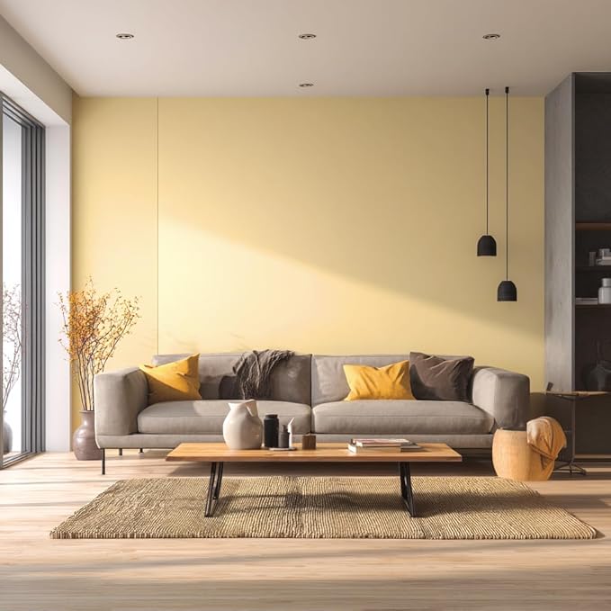 EVOLVE Paint & Primer: Environment-friendly, Low Sheen with One-coat Coverage for Interior & Exterior surfaces (Honey Yellow, 5-Gallon)