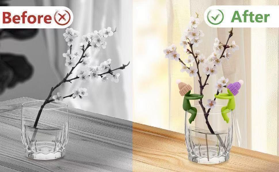 6PCS Plant Propagation Buddy, Plant Cutting Holders for Sprouts and Stems, Plant Supports Come with Colorful & Christmas Hats, Ideal for Decorating Indoor Garden and Propagation Station (Colorful)