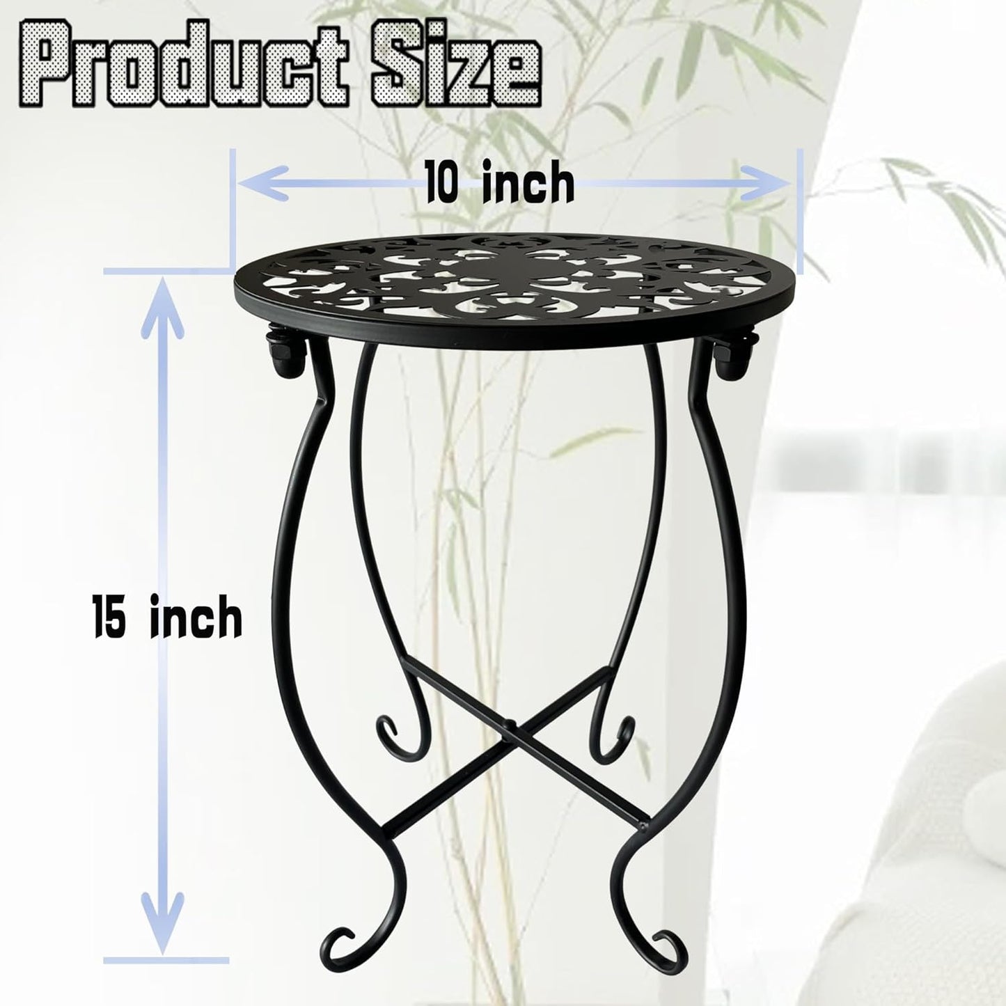Plant Stand Indoor Outdoor, Metal Plant Stand for Indoor Plants Iron Art Flower Pot Holder Stand Decoration Shelf Racks for Single Planter Use in Garden Patio Corner 1 Pack