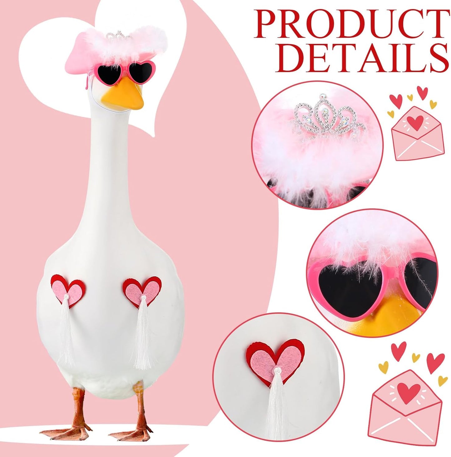 Outus Halloween Sexy Cowgirl Goose Outfits Funny Pink Cowboy Porch Goose Outfit 23 Inch Cowgirl Lawn Geese Cloth for Halloween Valentines Bachelorette Party Yard Garden Outdoor Decor