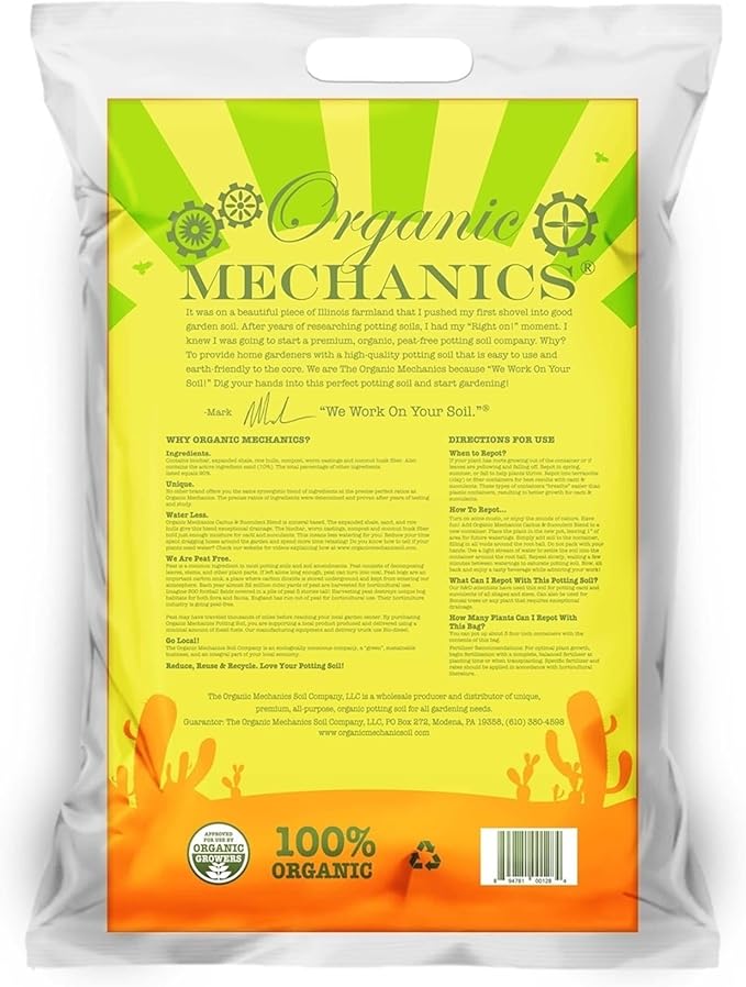 Cactus and Succulent Blend Potting Soil, 2 Quarts – Enhances Root Growth & Water Drainage with Biochar, Rice Hulls, and Worm Castings - Peat-Free, Eco-Friendly & Locally Sourced