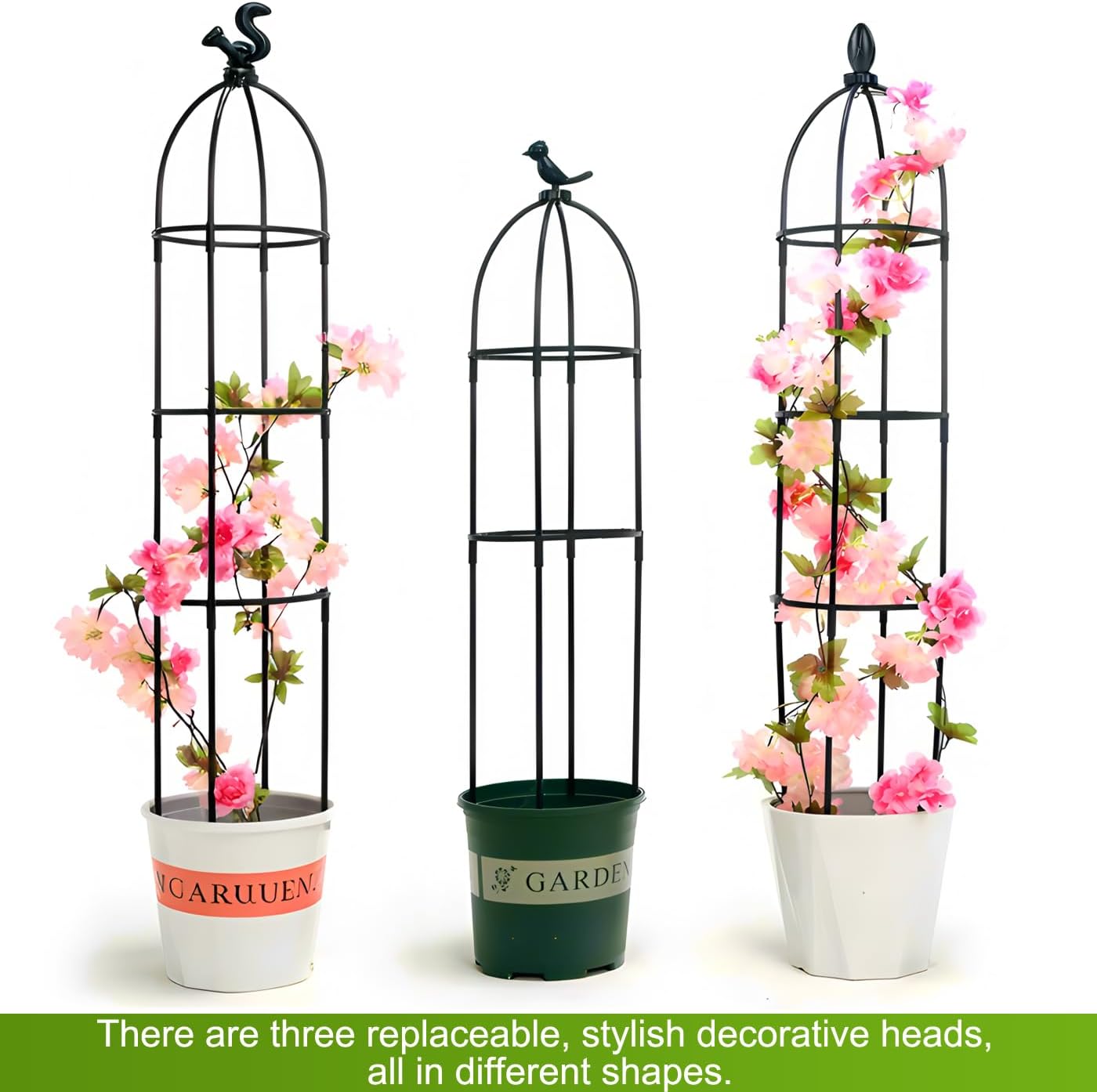 Tower Obelisk Garden Trellis for Climbing Plant,48inch Rustproof Fiberglass Potted Plant Support for Indoor Outdoor Vegetable Fruits Climbing Vines Flowers Stands Comes with 20 Ties (1 Pack)
