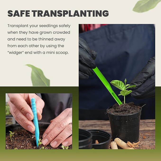 Dibby Seed Sowing Garden Tool Dibber Planter Transplanter – Sow Seeds at The Right Depth – Easily Transplant Delicate Seedlings (Dibby XL) Orange (2 Pack)
