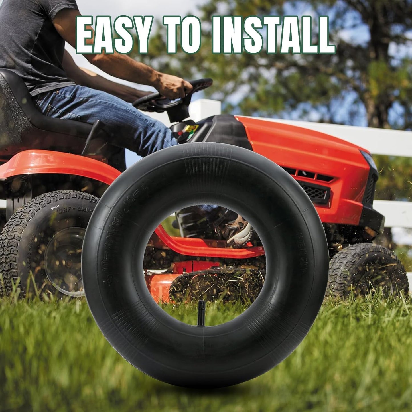 13x4.00-6 Inner Tube 4.10/3.50-6 Heavy Duty Replacement Tire Tubes with Straight Valve Stem for Wheelbarrows, Mowers, Hand Trucks - 2 Pack