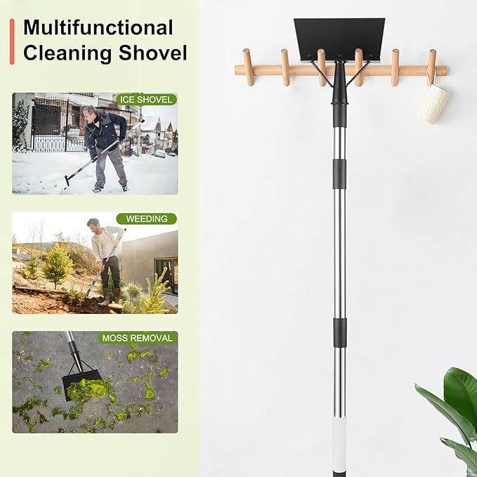 Garden Cleaning Shovel, Snow Shovel,59 Inch Handle Duty Garden Shovel, Multifunctional Cleaning Shovel,Suitable for Gardening, Planting, Weeding, Deicing and Other Gardening Tasks