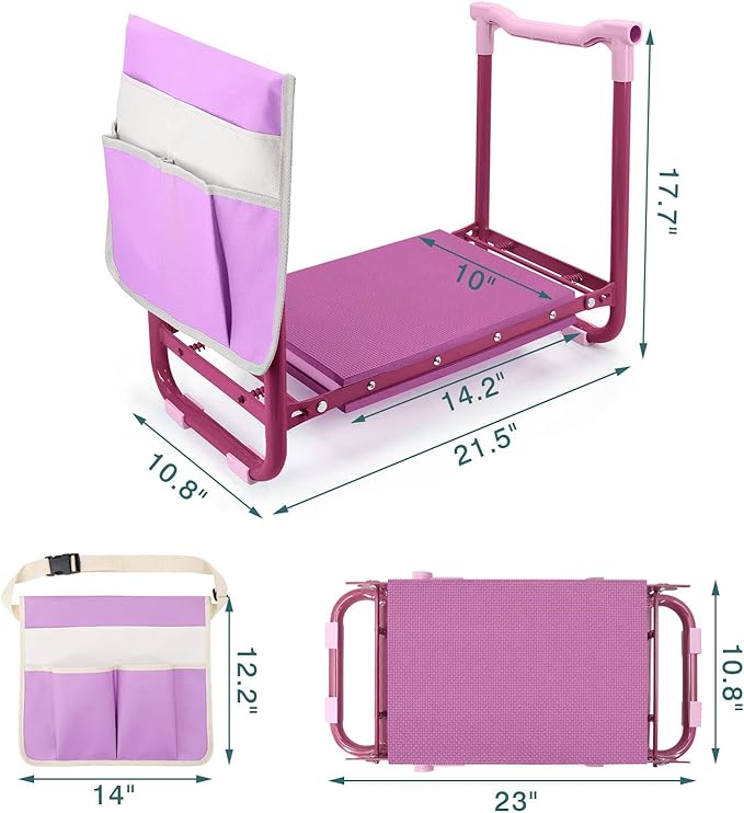 Foldable Garden Kneeler and Seat,Portable Garden Kneeler Stool - Heavy Duty Garden Bench, Resistant Garden Stool, Comfortable EVA Foam Cushion - Ideal for Women's Gardening, Camping...