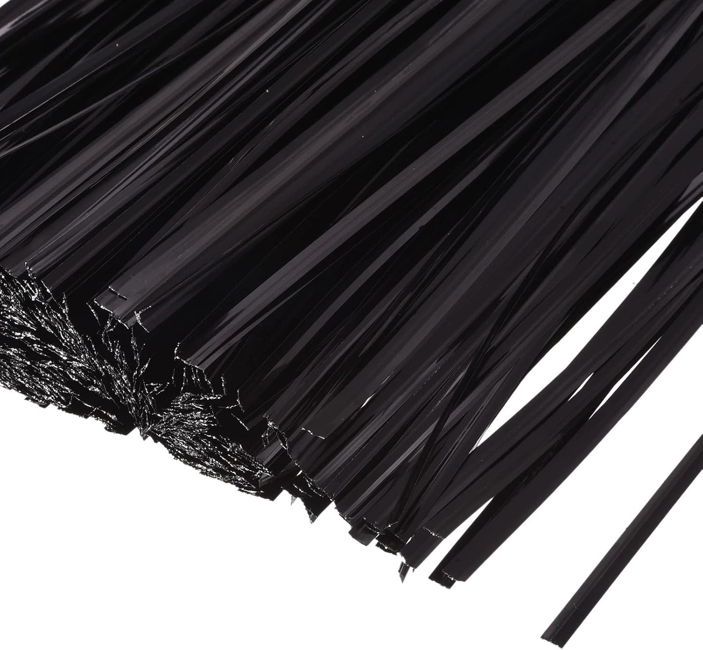 MECCANIXITY Foil Twist Ties 12" 30cm Metallic Plastic Closure Tie for Tying Gift Bags Arts Crafts Ties Manage Cords Black Pack of 750