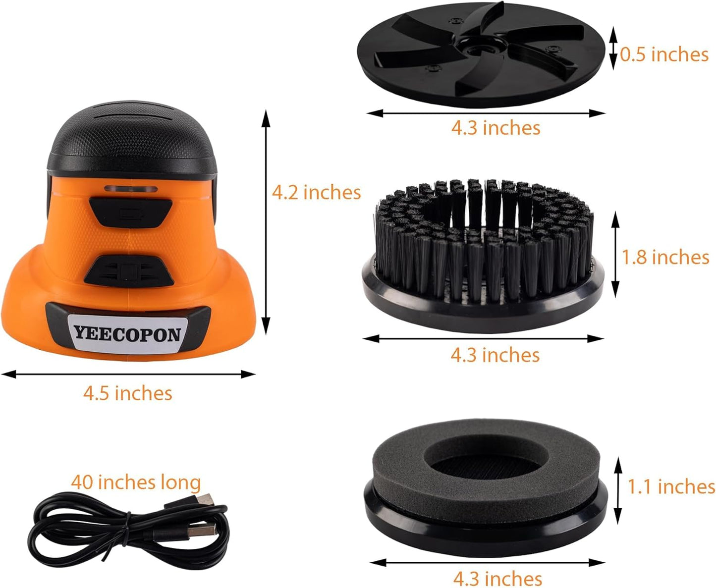 3-in-1 Electric Ice Scraper for Cars & Home β Cordless Handheld Defroster, Cleaner & Polisher, 500 RPM Motor, 2000mAh Battery, Type-C Charging, Lightweight & Portable