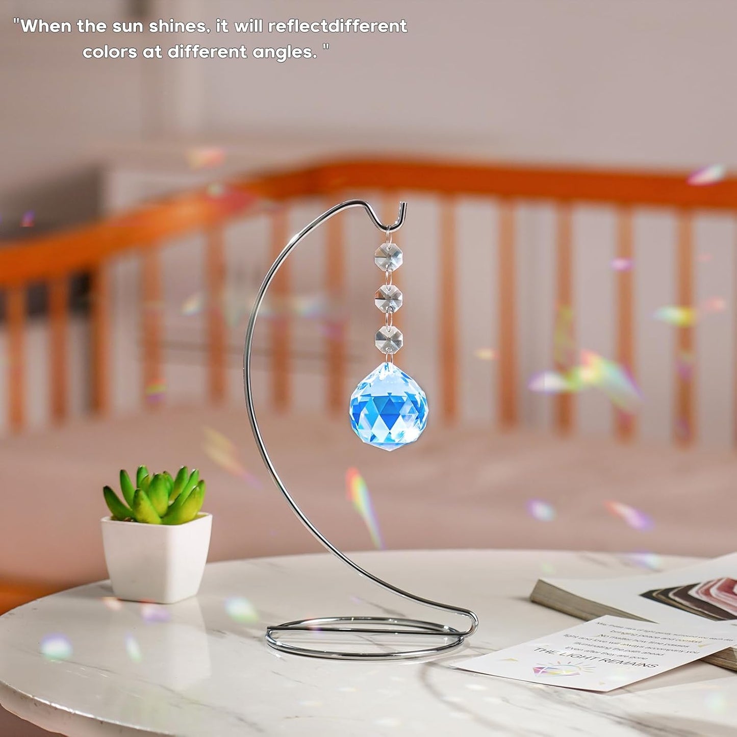 9-in Memorial Gifts,Sympathy Gifts for Loss of Loved One,40mm Crystal Suncatcher,Remembrance Gift for Loss of Mother Dad Friend Son Daughter,Sorry for Your Loss Gift,Silver Stand and a Sympathy Card