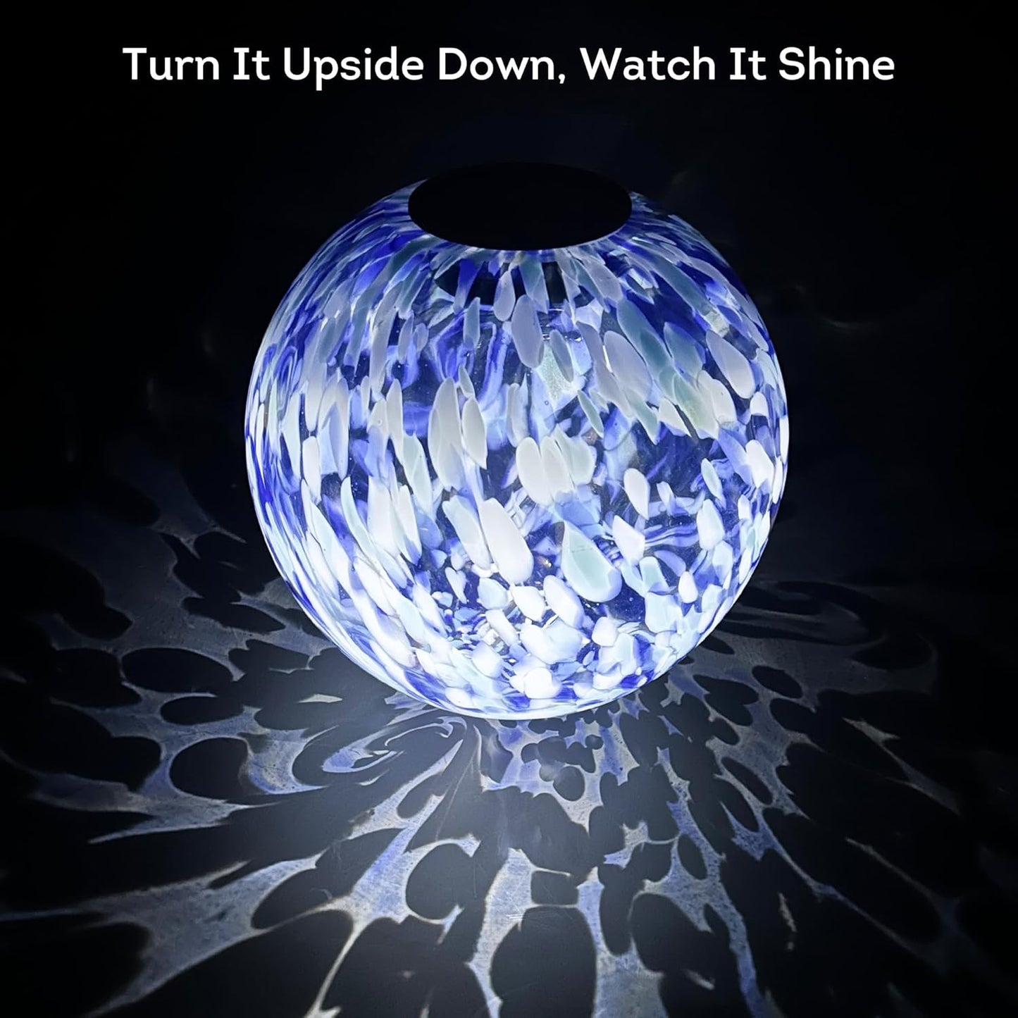 Lily's Home Gazing Ball - 10" Glass Globe with Solar Powered Lights - Outdoor Solar Lights for Yard & Patio - Garden Decor - Automatic On/Off Photosensitive Switch - Battery Included