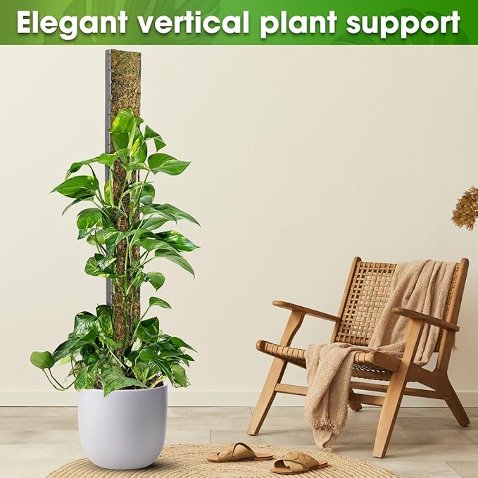 DUSPRO 59ββ D-Shape Moss Pole for Climbing Plants Monstera Moss Plant Pole Handmade Moss Stick for Indoor Plants Grow Upward (59'', 1pc.)