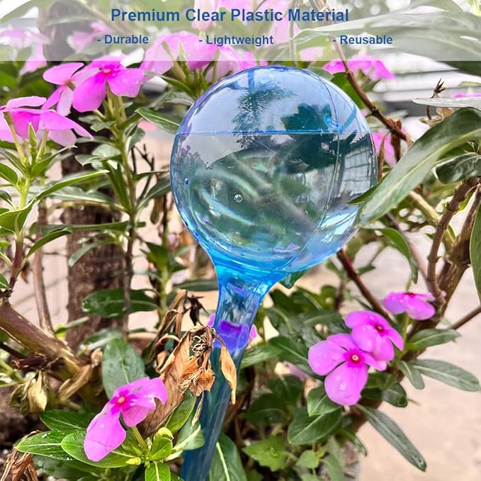 MOONSOUND Large 12pcs Self Watering Plant Stakes, Plastic Plant Watering Devices to Help Automate The Watering for Plants, Plant Waterer Self Watering Bulbs for Garden Home Plants