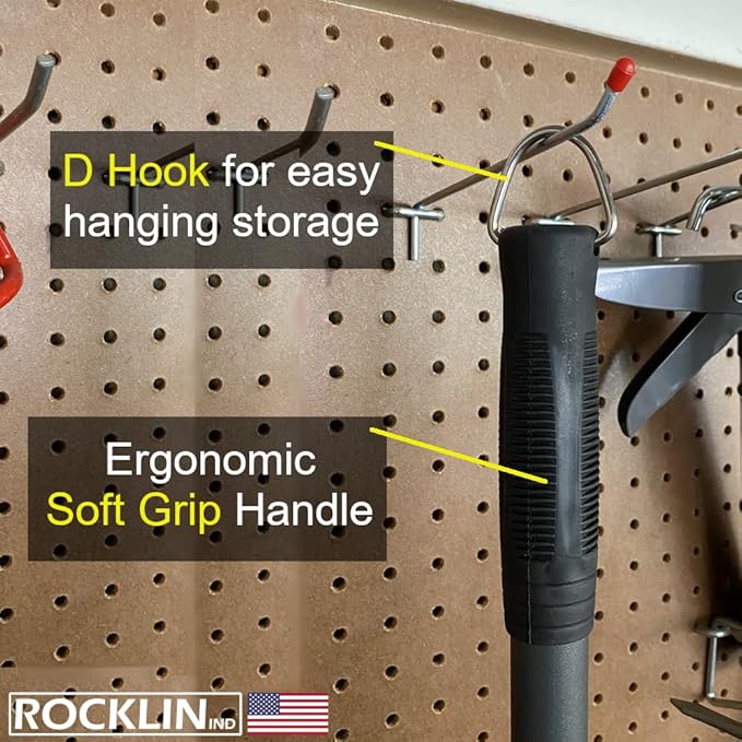 Rocklin Rotary Cultivator Tool - 60β Extra Long Handle - Reinforced Tines - Reseeding Grass or Soil Mixing - All Metal, No Plastic Structural Components - Cultivate Easily