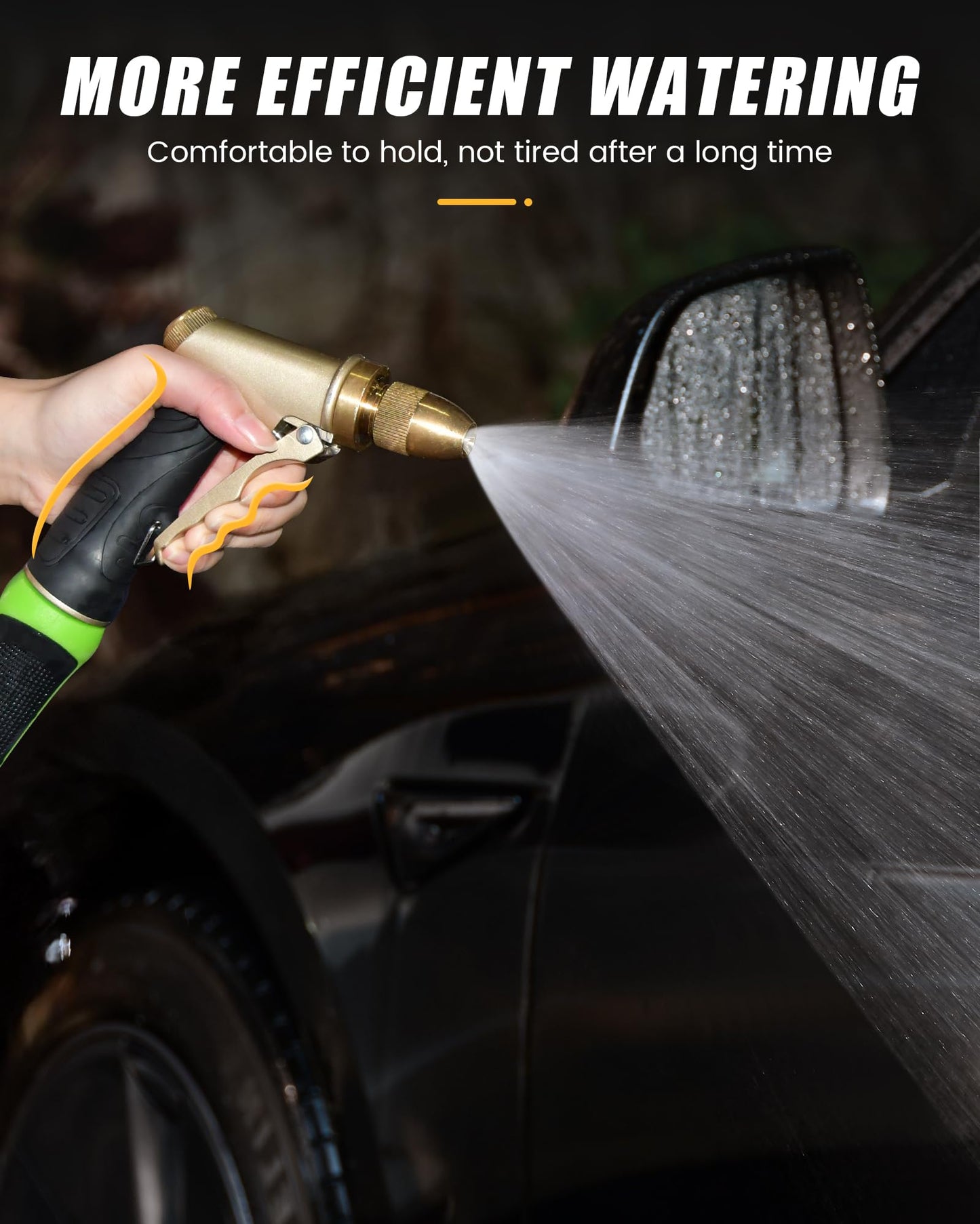 RAINPOINT Garden Hose Nozzle, Upgraded Heavy Duty Metal Spray Nozzle, High Pressure Water Nozzle