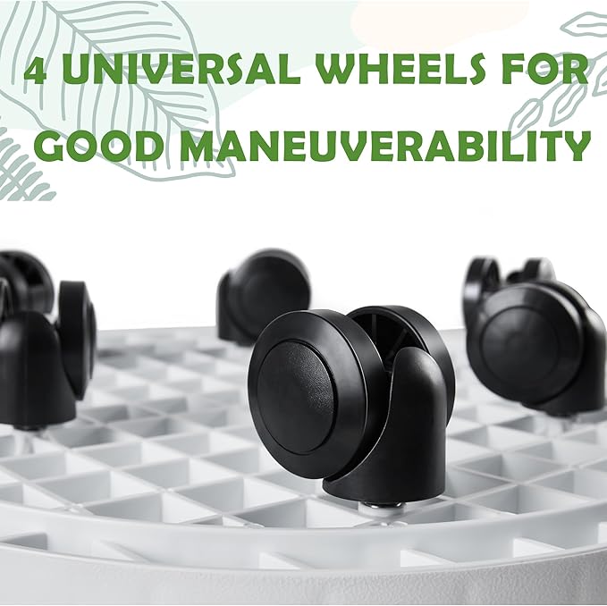 9.8 Inch Planter Caddies Rolling Saucer Caddy with Wheels, Heavy Duty Wheeled Stand for Potted Plant, Round Coaster Roller Base Tray with Casters, Flower Pot Dolly Holder for Indoor Outdoor