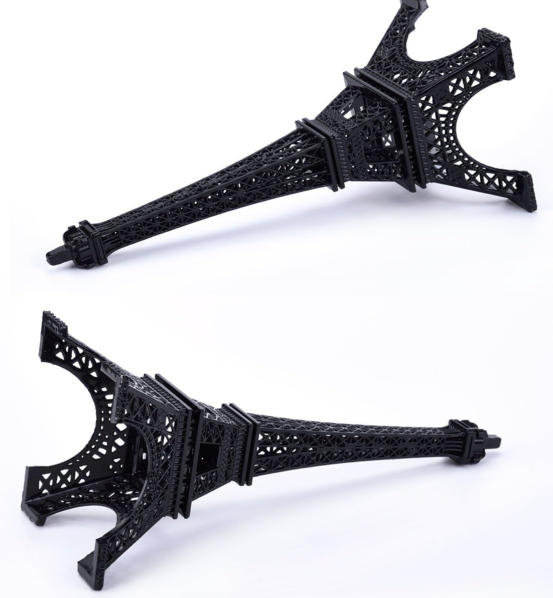 ESHATO Black Metal Eiffel Tower Statue, 10inch Decorative Figurine Replica Stand Holder for Cake Topper Table Decor Gift Party Home Decoration
