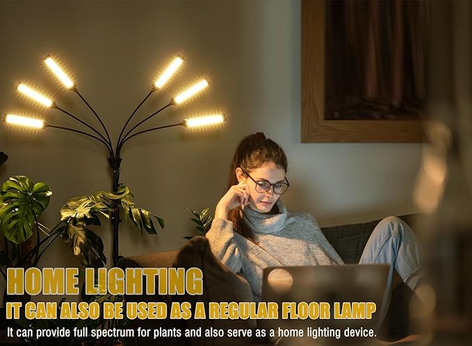 LED Grow Lights for Indoor Plants Full Spectrum, 540 LEDs Plant Lights for Indoor Growing with 58" Adjustable Stand, Plant Grow Lights with Auto 3/6/9/12/15/18H Timer for Indoor Tall Plants.