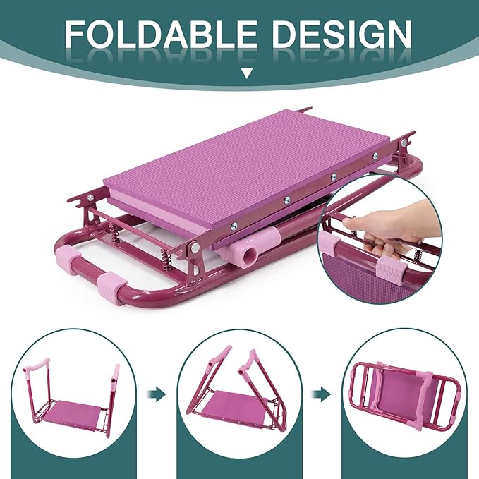 Foldable Garden Kneeler and Seat,Portable Garden Kneeler Stool - Heavy Duty Garden Bench, Resistant Garden Stool, Comfortable EVA Foam Cushion - Ideal for Women's Gardening, Camping...