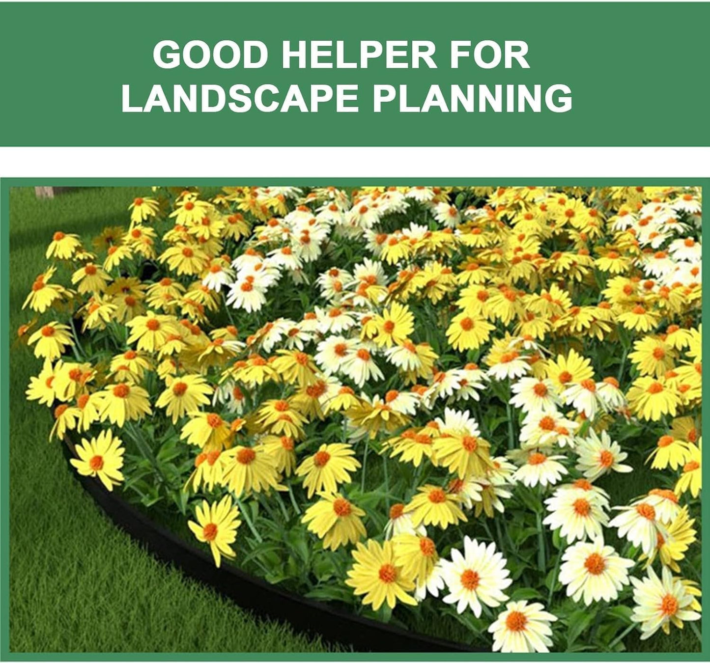 Garden Edging Border,33ft Landscape Edging Garden Borders Edging【4INCH Hight】 Paver Edging Include 30 Stakes,Flexible Lawn Edging Border for Yard, Lawn, Gardens(Black)