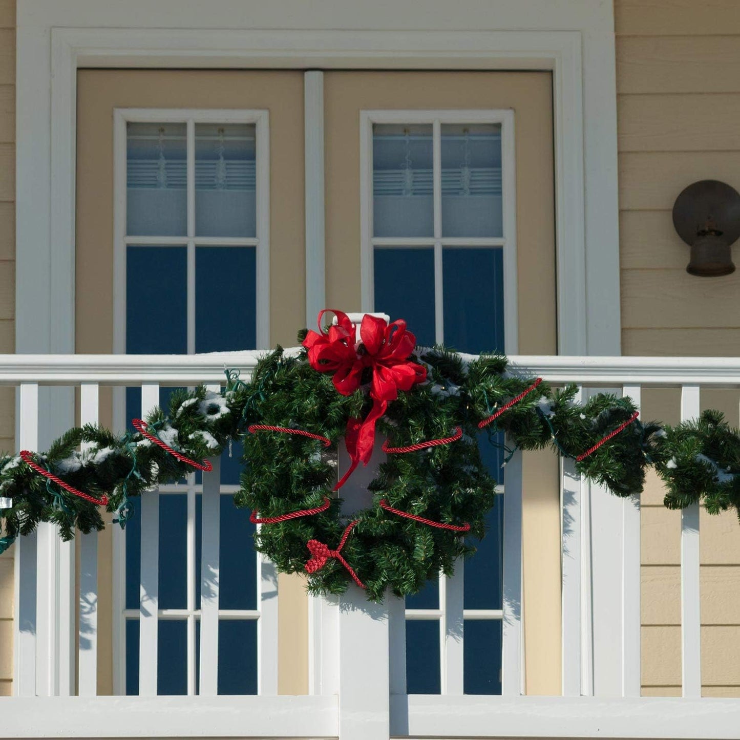 Shappy 6 Pieces Christmas Garland Banister Ties Christmas Decorative Reusable and Flexible Twist Ties for Garland, Banister Home Decoration (Red)
