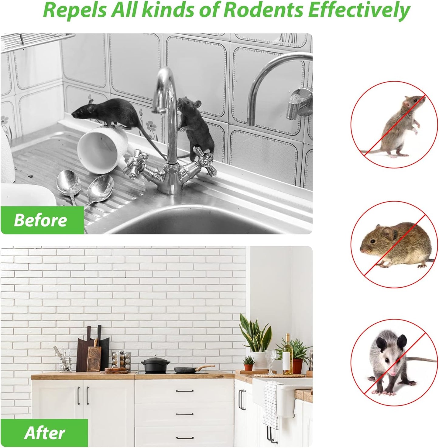 MAGIC CAT Rodent Repellent 20 Pack, Natural Peppermint Oil to Repel Mice & Rats for House Pet Family Safe, Rat Deterrent Mouse Stopper for Closet Garage Boat Car RV Truck Indoor Outdoor Rodent Control