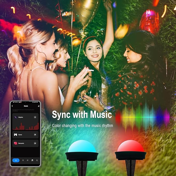 Outdoor Smart Ground Lights - 33FT 20Pack Pathway Light with Remote & App Control, Color Changing Walkway Lighting Compatible with Alexa Halloween Christmas Outdoor Decor for Patio, Garden, Yard