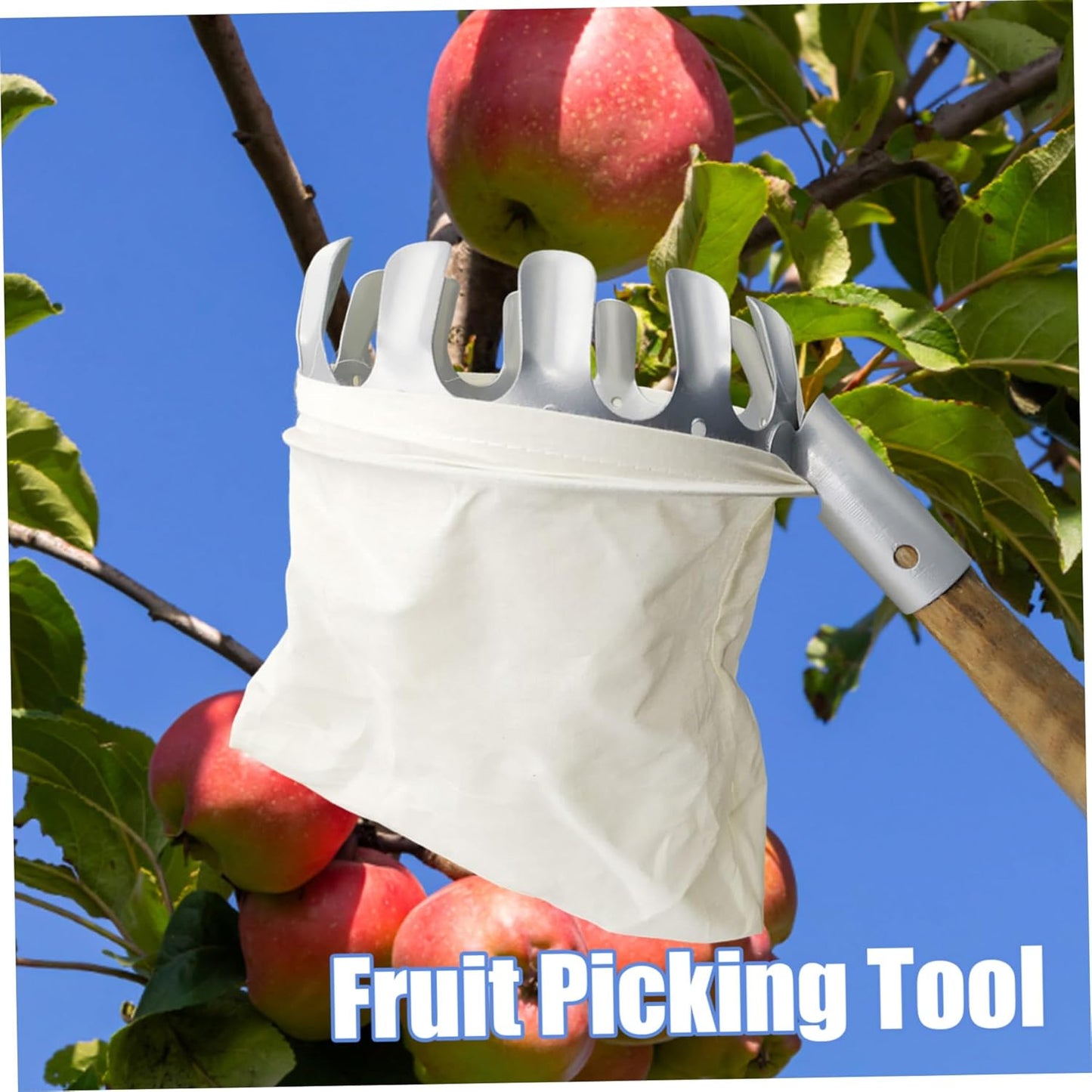 Fruit Picking Tool Fruit Picker with Storage Bag 6.30inch Diameter Portable Round Orange Pear Lemon Harvester Picking Tool Picks for Home Garden Farm Orchard