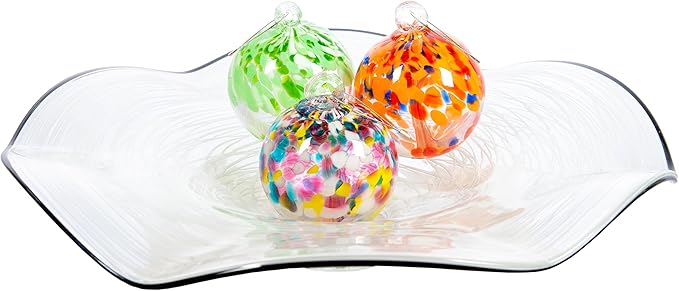 Dale Tiffany Hand Blown Glass, 4" Diameter Aura, Tree of Life Collection, Witch Globe Hanging Garden Indoor/Outdoor Decorative Ornament Gazing Ball