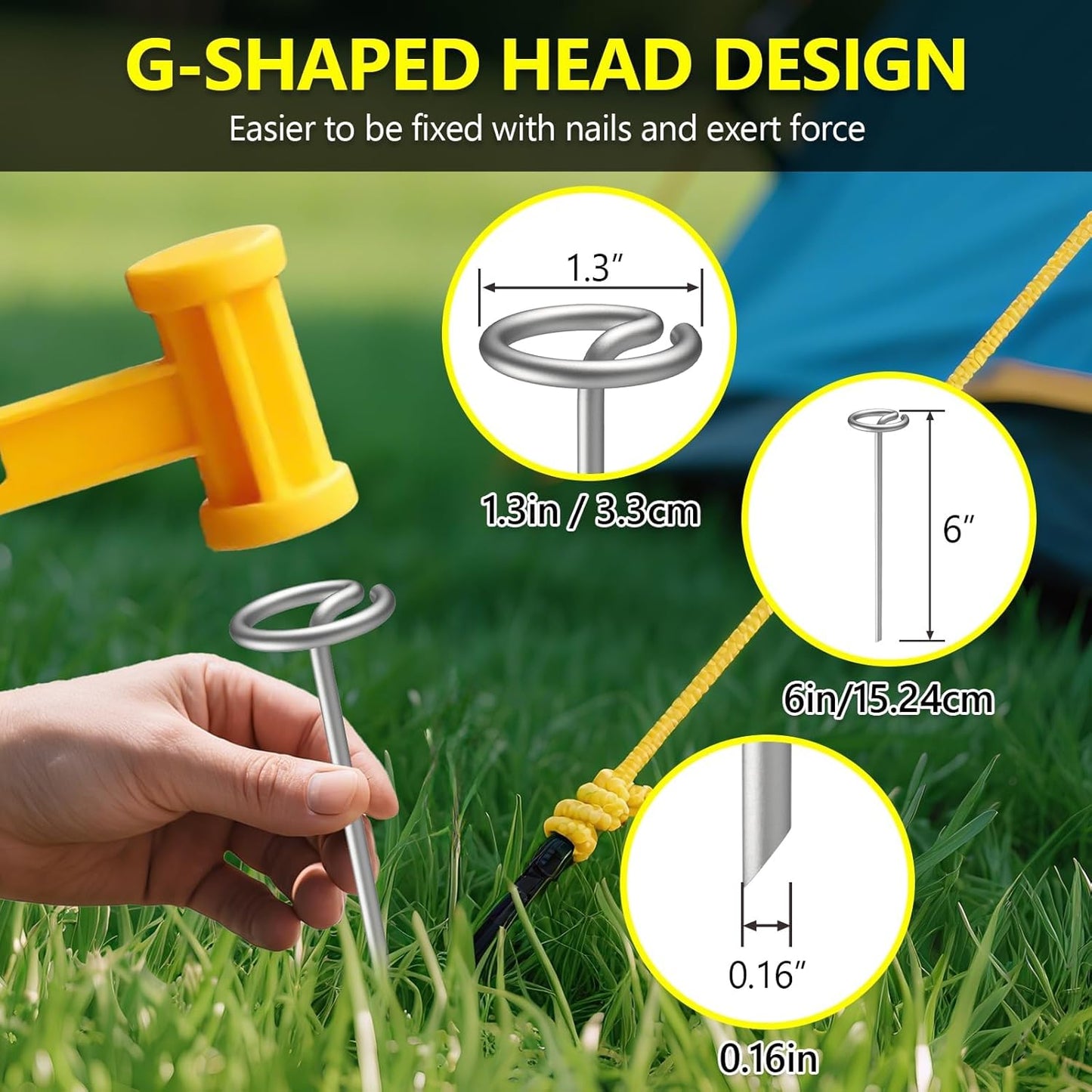 120 Pcs Landscape Fabric Stakes Heavy Duty(8 Gauge), 6 inch Galvanized Garden Weed Barrier Stakes for Plant Support, More Holding Power Than U-Shaped Ground Nail, Not Easy to Bend