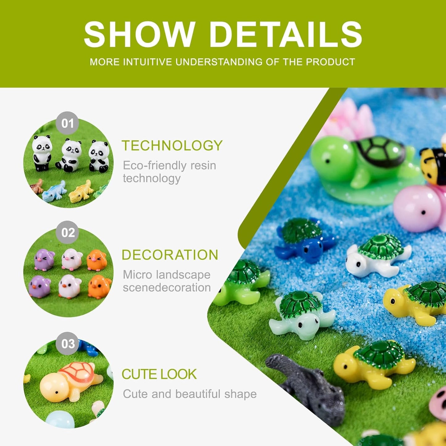 Mini Small Animal Figurines, 54 Pieces Mini Marine Resin Animals, Marine Animals Decorative Decorations, Miniature Landscape Decorative Sets, Fairytale Gardens