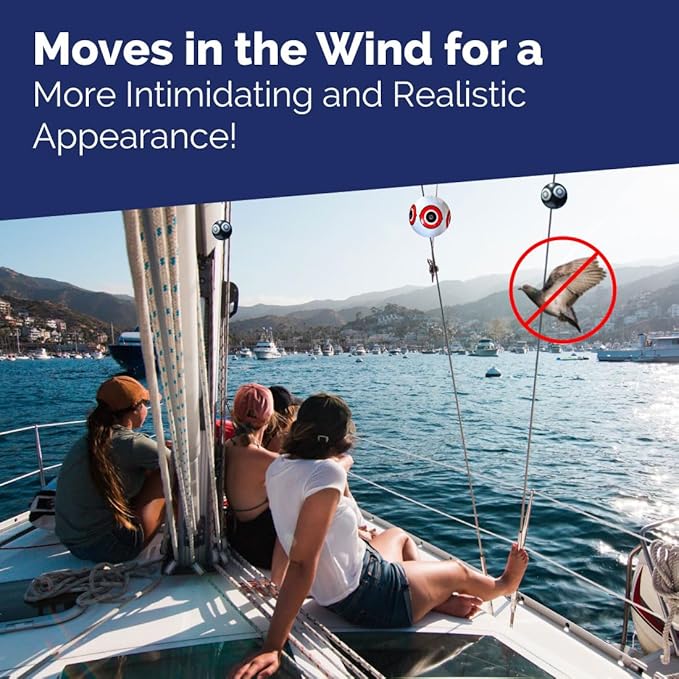 Bird-X Scare-Eye Balloons, Predator 3D Eye Balloons with Glaring, Bright Colors, Cover up to 6,000 sq. ft. Area, Pack of 3, Yellow, White, and Black