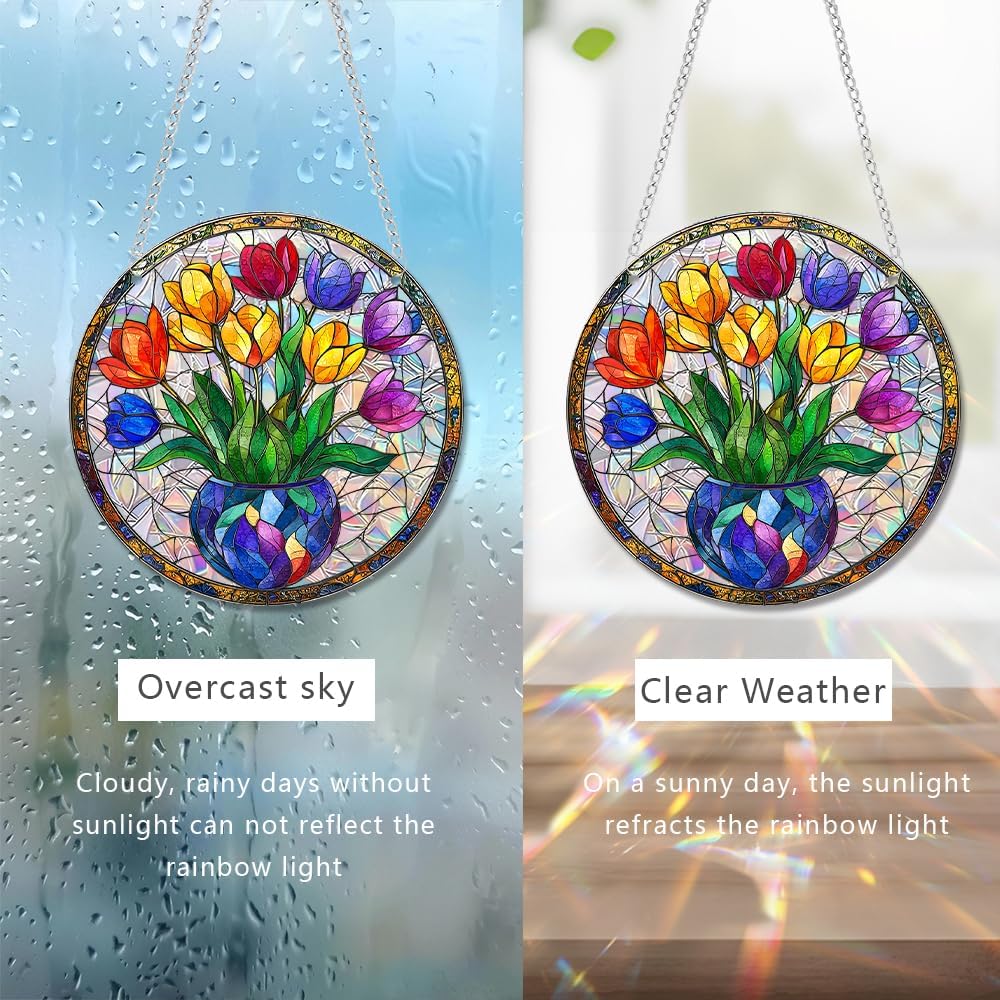 Sun Catchers Indoor Window, Acrylic Rainbow Suncatcher Window Hanging Decoration for Living Room Bedroom Summer Home Balcony Ornaments Decoration