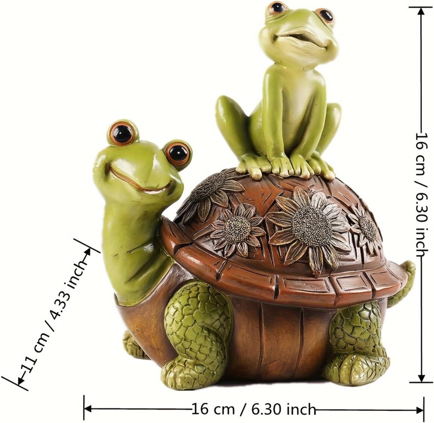 Frog Garden Statues Outdoor Decor, Resin Turtle Frogs Garden Animal Statue Waterproof, Outside Frog Figurines for Yard Patio Lawn Decorations Gardening Gifts for Women