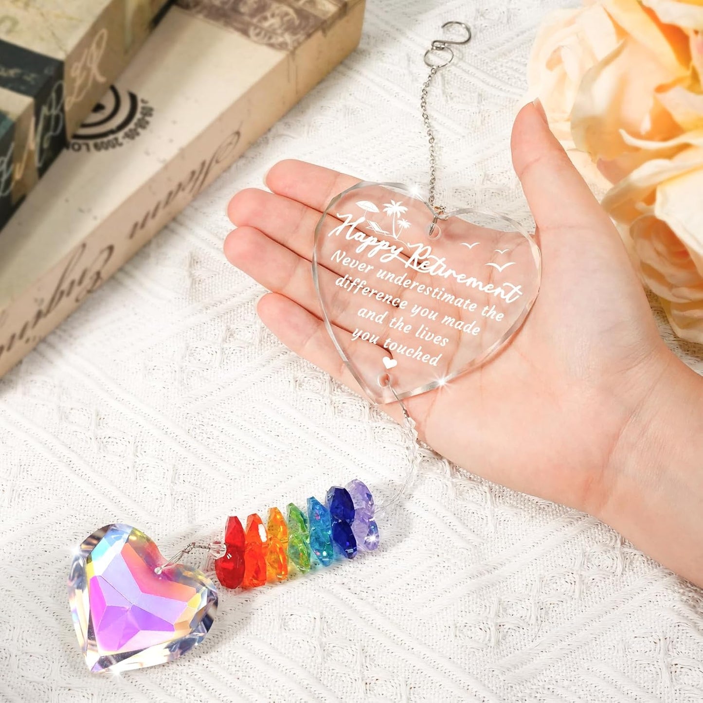 Retirement Gifts for Women, 2025 Retirement Gift Crystal Suncatcher, Happy Retirements Gifts for Friends Teachers Nurse Men, Going Away Presents Decorations