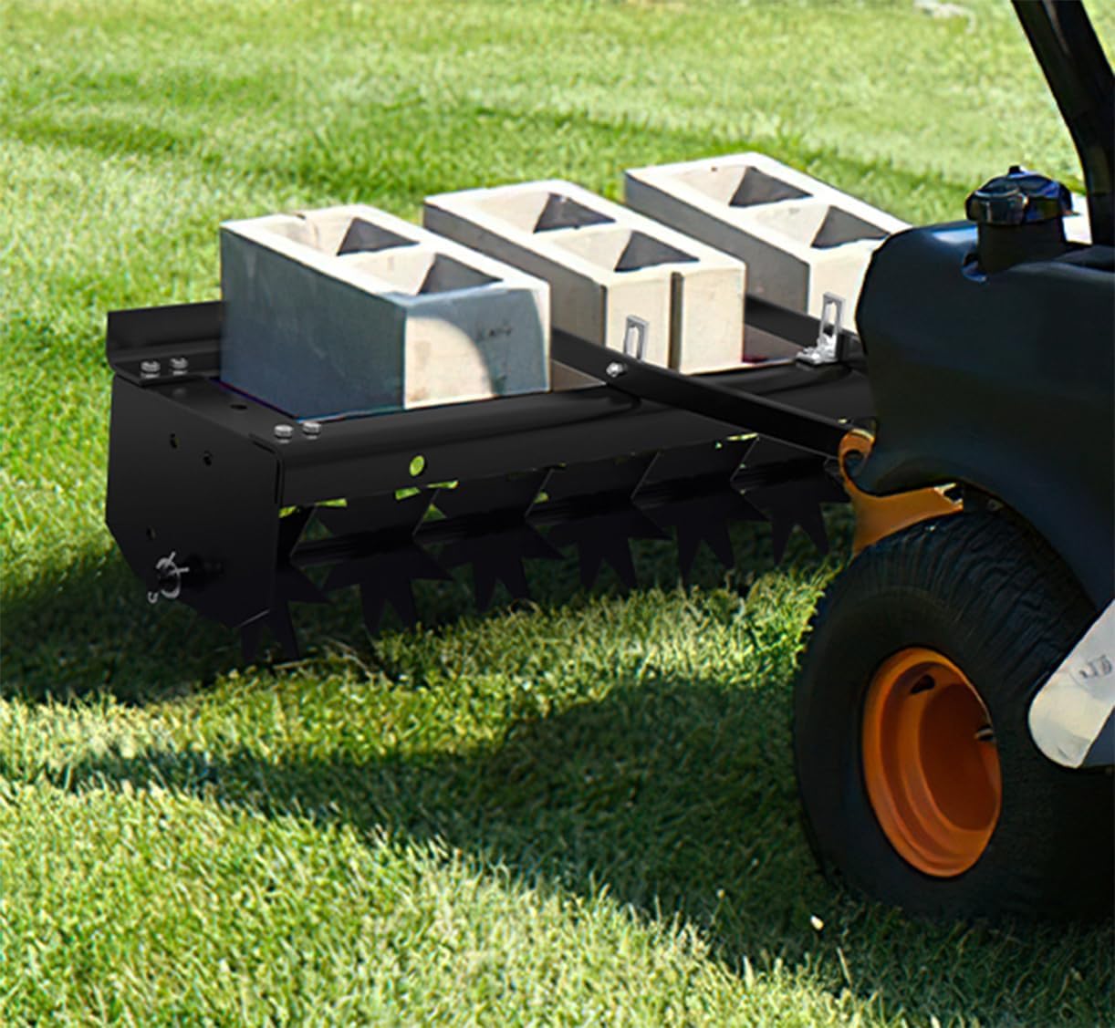 32" Rolling Lawn Aerators,Push Lawn Aerator Tool,Manual Tow Behind Aerator Tool Roller with 8 Spikes for Lawn,Yard Patio and Garden- Black