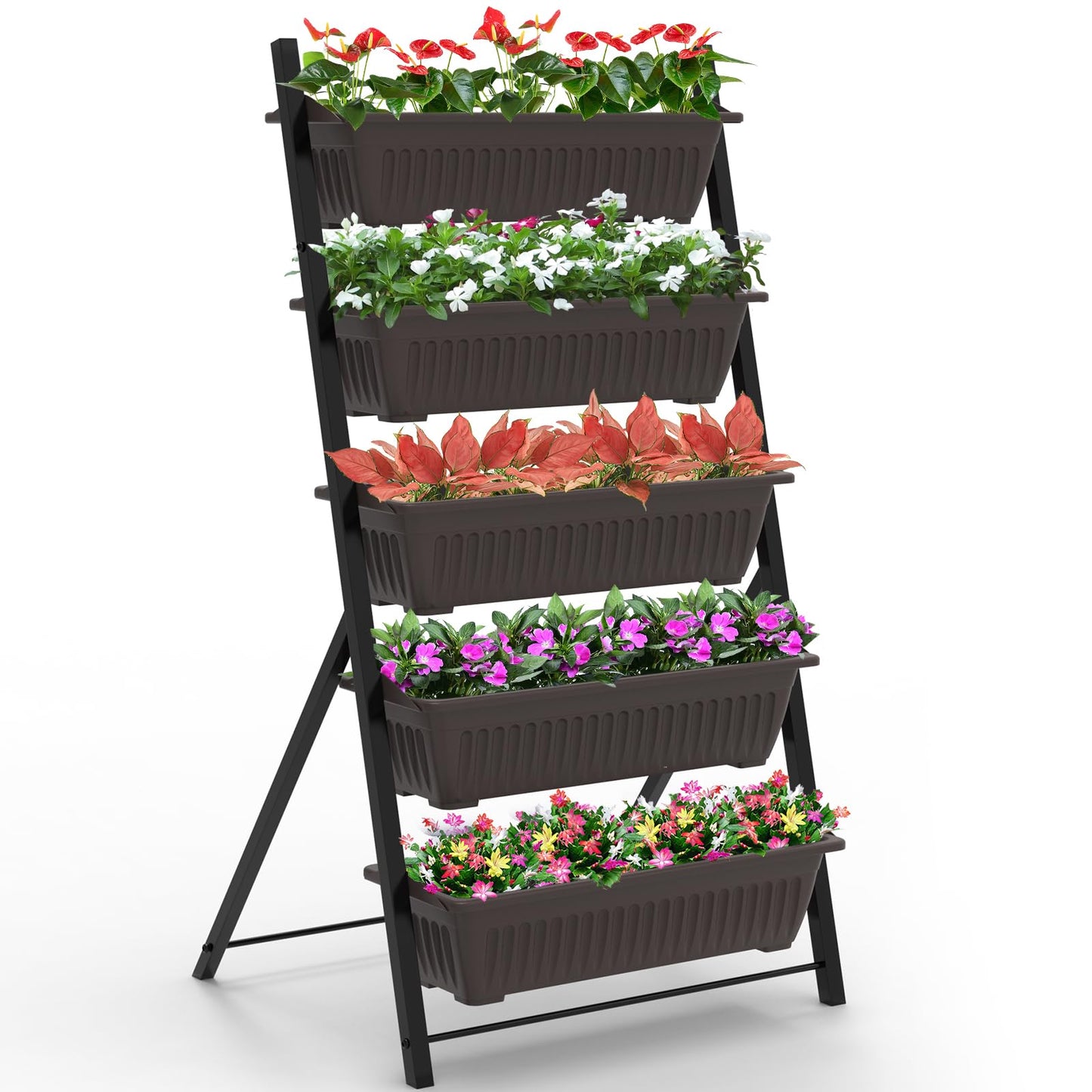 5-Tier Vertical Garden Planter,4.4Ft Planter Box with 5 Container Boxes