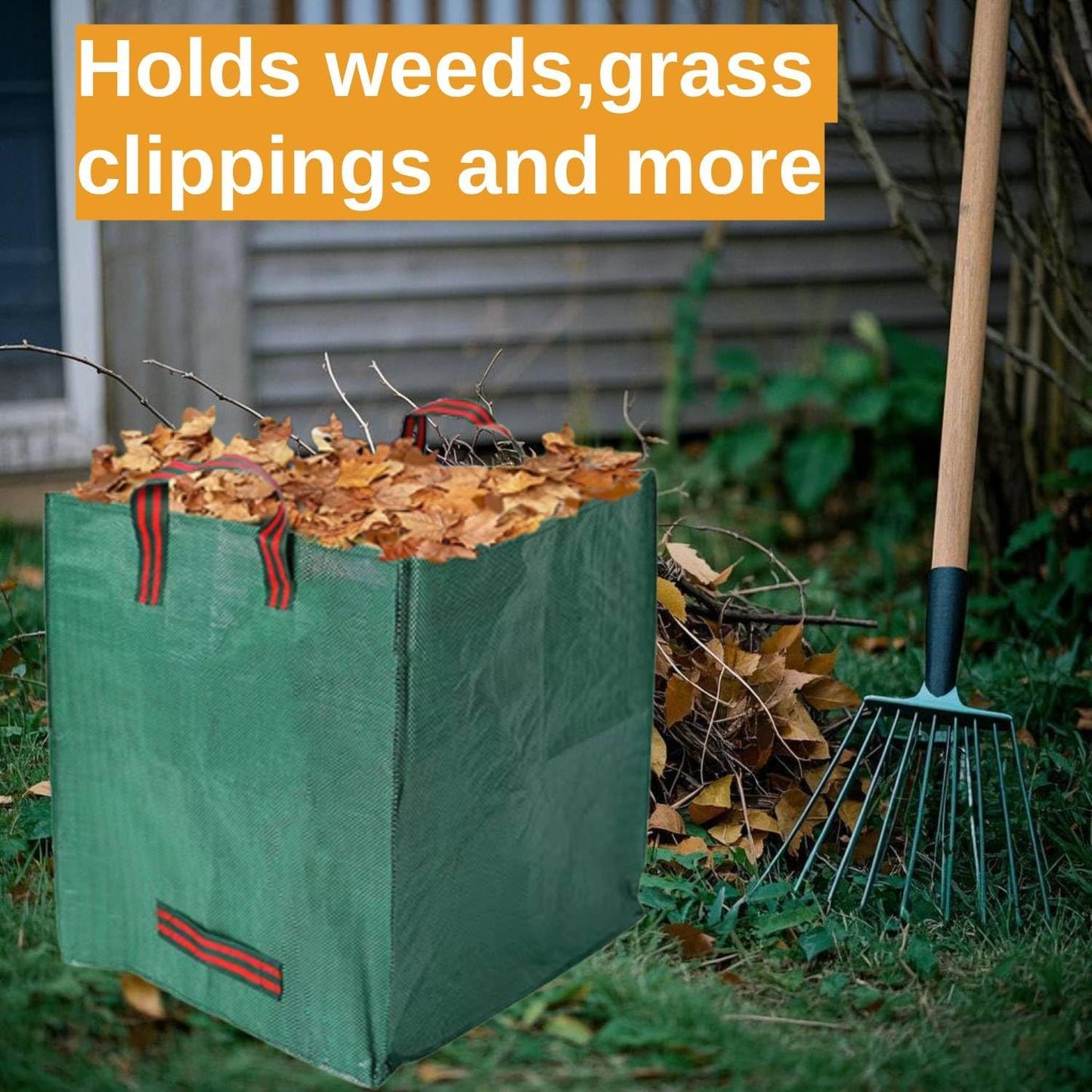 Heavy Duty 33-Gallon Leaf Bag – Reusable Standable Yard Waste Bag with Reinforced Handles, Foldable for Spring Cleanup, Lawn, Garden, Camping & Debris Collection