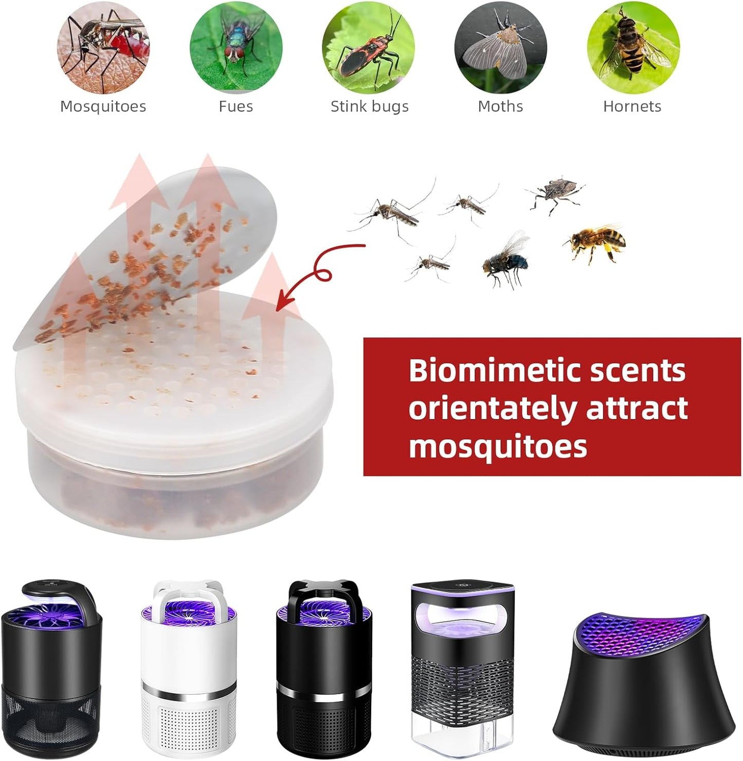 2025 Upgraded Pest Lures for Bug Zappers, 360-Day Lasting Lure Mosquito Attractant Bait Refill for Fly Traps, 12 Pack High Catch Rate Mosquito Attractant Indoor/Outdoor Traps
