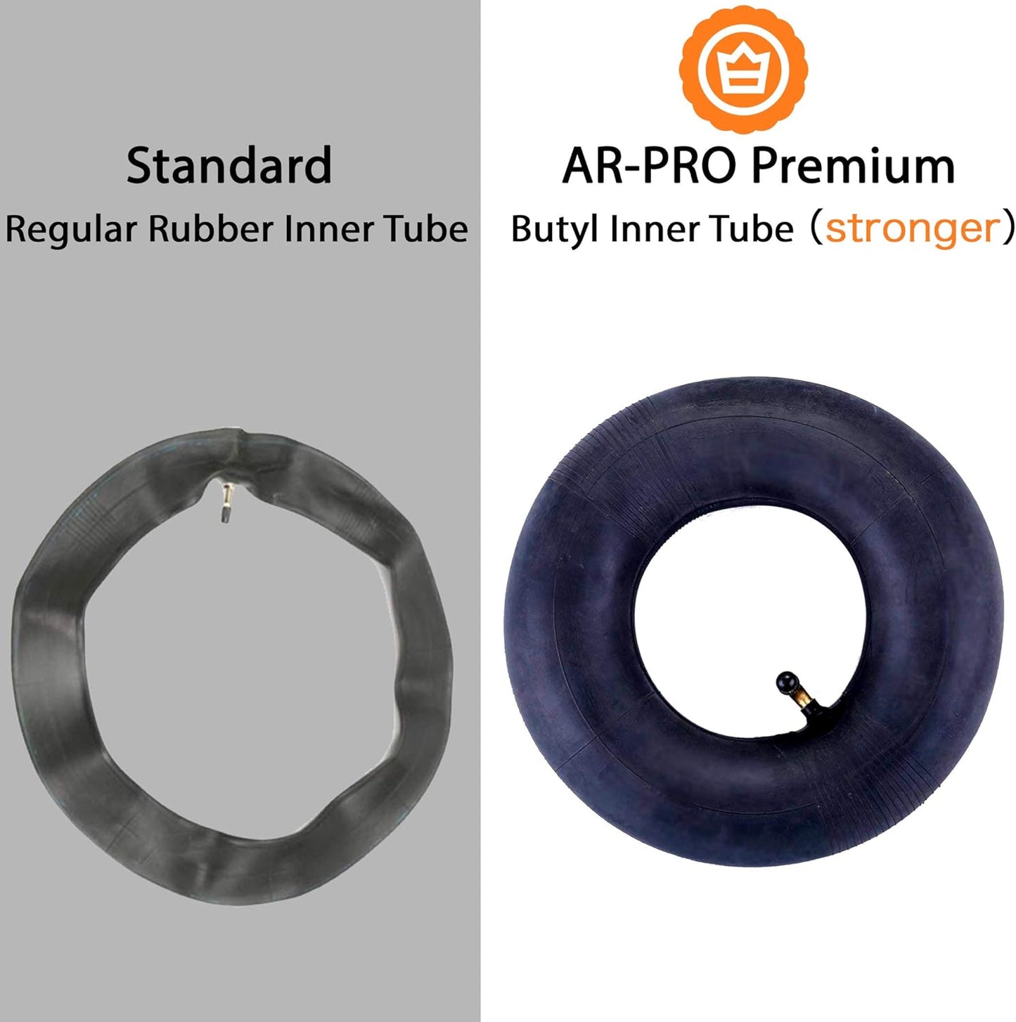 AR-PRO (2 PACK) 2.80/2.50-4 Inner Tube for Hand Trucks, Utility Cart, Lawn Mowers, Wheelbarrows, Dollys, Scooters, Replacement 2.80-4 2.50-4 Tire Inner Tube with TR87 Bent Valve Stem