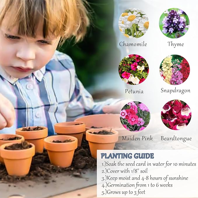 Set of 6 Seed Paper – 6 Green Onesie & 6 Orange Pots with Stickers for Weddings & Life Events