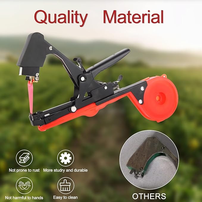 Plant Tying Machine Plant Vine Tying Machine Tool with 10000pcs Staples 20 Rolls Tape Plant Tape Gun for Grapes Raspberries Tomatoes and Vining Vegetables Tying Tool(Black)
