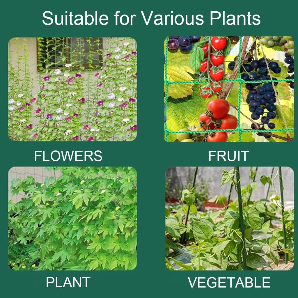 Garden Netting & Trellis Netting Garden Net for Climbing Plants Grape Tomato Green Bean Cucumber Trellis Outdoor Garden Trellis (6.6 ft x 16.4 ft)