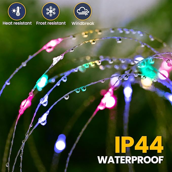 GIGALUMI Garden Outdoor Decor Lights 120LED 6Pack, Solar Garden Lights for Yard Outside Fairy Decorative,Solar Powered for Yard Pathway Flowerbed Planter Balcony Patio Decor(Multicolor)